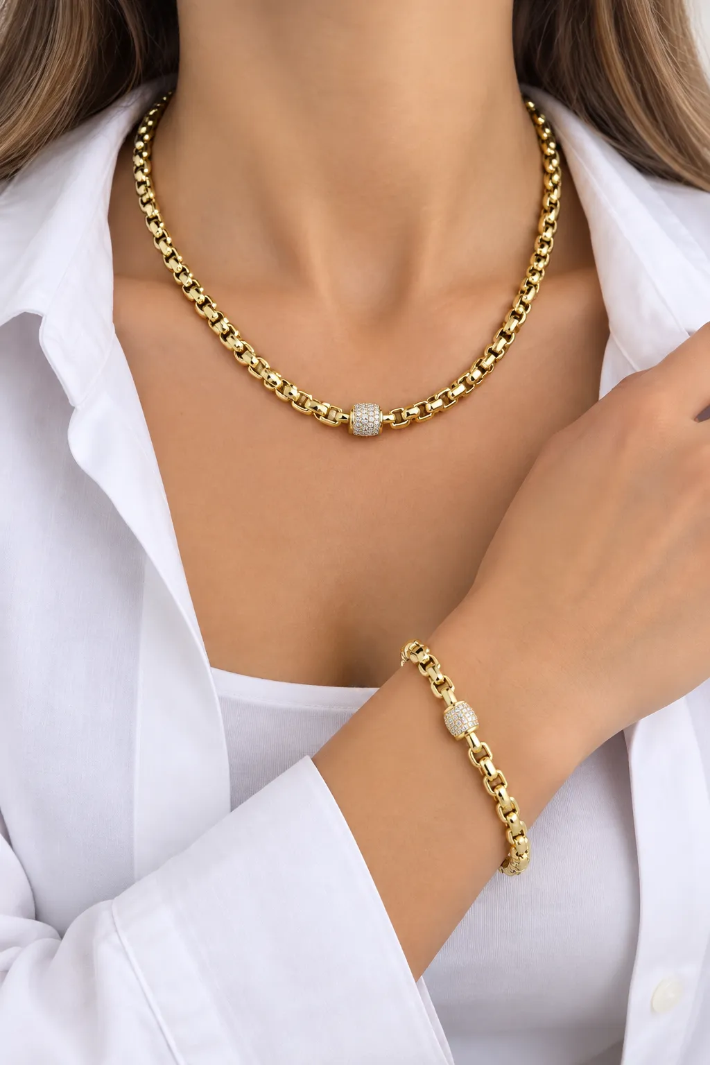 TAŞ TOPÇUKLU XUPING ZİNCİR SET